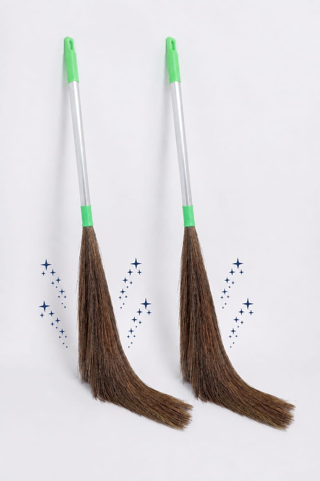 Dusty Might Premium Less-Dust Grass Broom with Stainless Steel Handle For Home/Office Cleaning