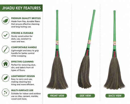 Dusty Might 4-in-1 Durable Household Jhadu Pack of 2 – Lightweight & Long Lasting