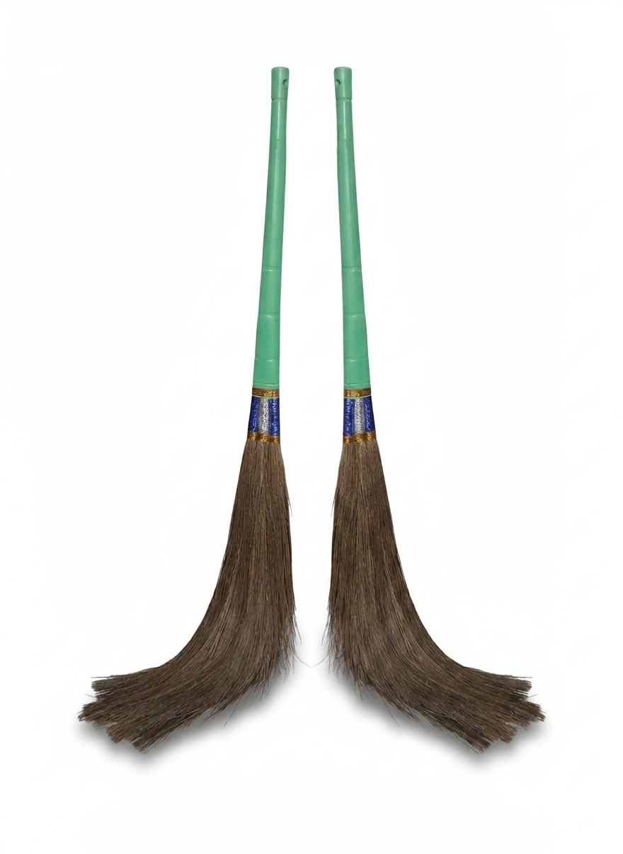 Dusty Might Premium 3-in-1  Design Less Dust Grass Broom  ( Pack Of 2 )