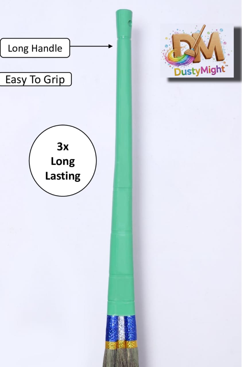 Dusty Might Premium 3-in-1  Design Less Dust Grass Broom  ( Pack Of 2 )
